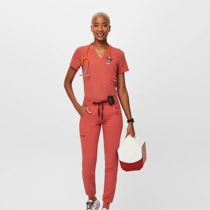 Women's Coral Scrub Set